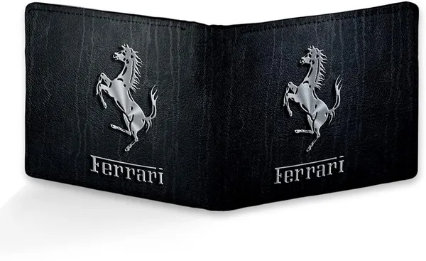 Black_Men'S_Wallet_Sports_Car_Logo_Printed_Pu_Leather_Wallet_For_Men'S/Boy'S