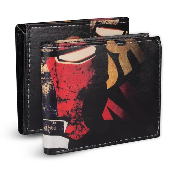 Men'S_Wallet_Super_Hero_Mask_Printed_Pu_Leather_Wallet_For_Men'S/Boy'S