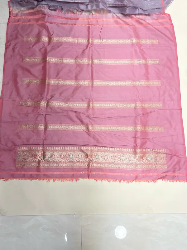 Humairah__Pure_Handwoven_Katan_Silk_Light_Purple_Kadhwa_Minakari_Floral_Boota_Jangla_Jaal_with_Kadhwa_Pallu_Zari_Border_and_Peach_Kadhwa_Blouse