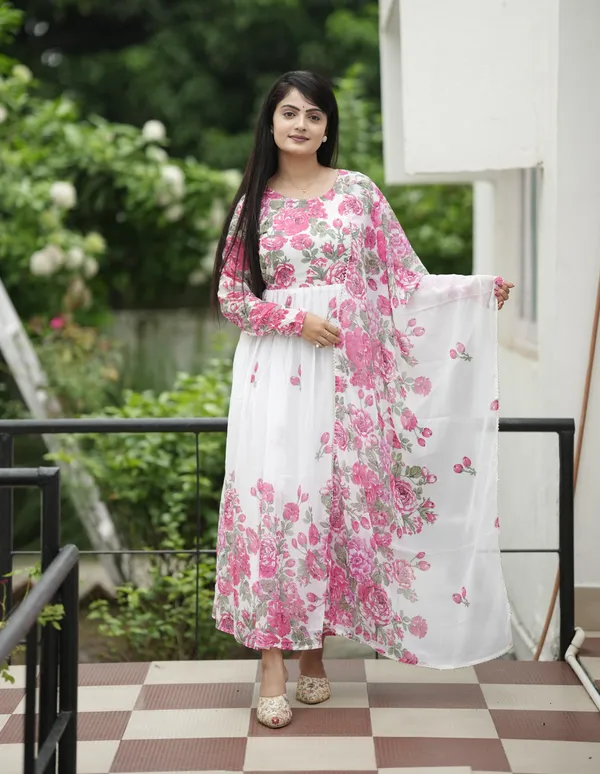 White_Casual_Georgette_Maxi_Full_Length_Ethnic_Wear_For_Women
