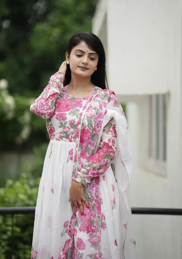 White_Casual_Georgette_Maxi_Full_Length_Ethnic_Wear_For_Women