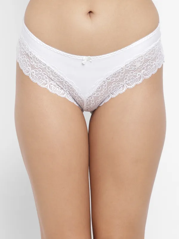 White_Lycra_Lace_Trim_Hipster_Brief_Panty_For_Women