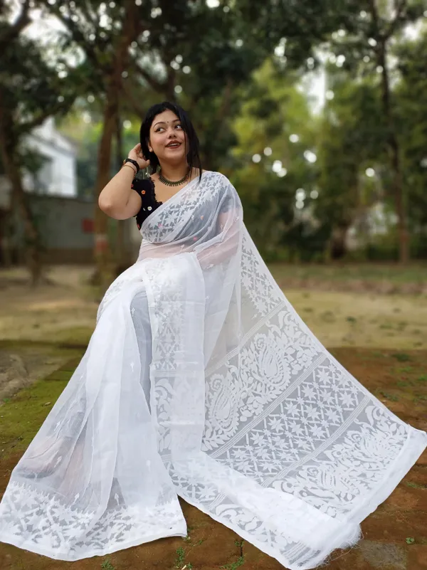 White_Premium_Quality_Dhakai_Jamdani_Saree