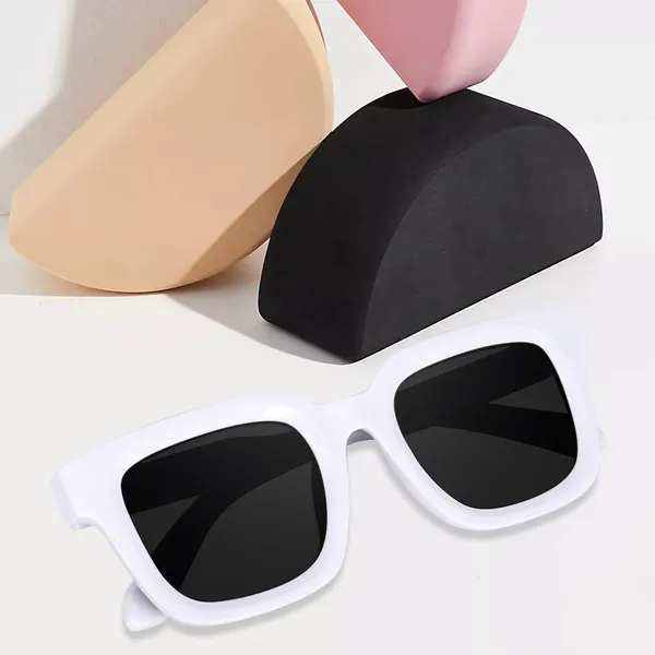 White_Large_Square_UV/UB_Protected_Sunglasses_(3803W)_-_For_Unisex