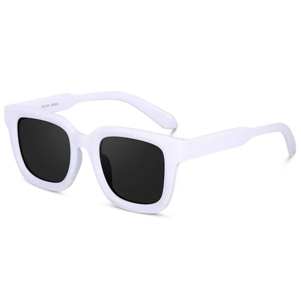 White_Large_Square_UV/UB_Protected_Sunglasses_(3803W)_-_For_Unisex