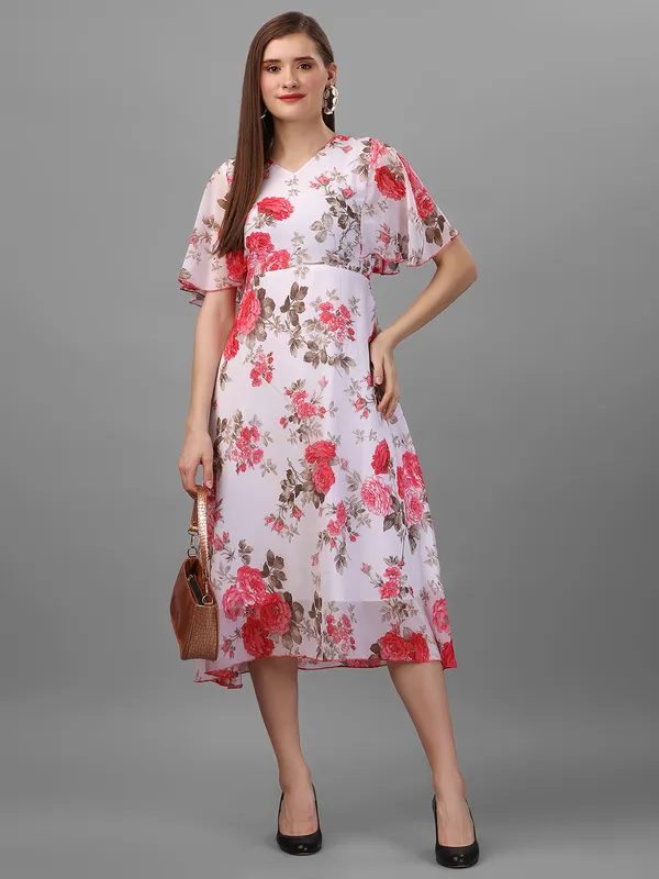 White_&_Red_Floral_Georgette_Maxi_Dress