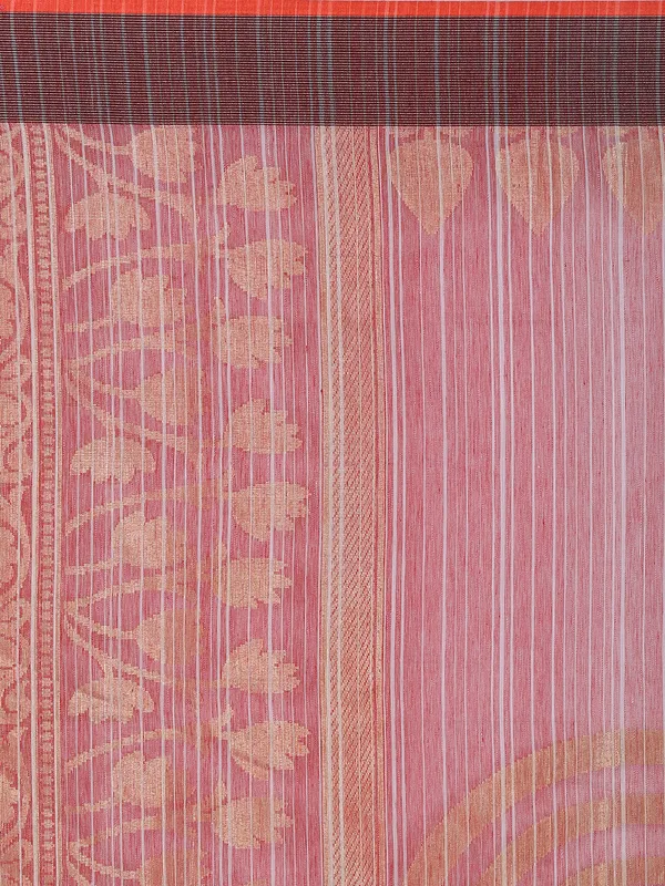 Brown_Cotton_Blend_Banarasi_Sarees_For_Women