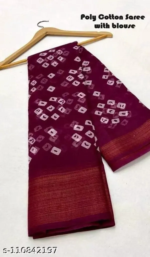 Wine_Printed_Cotton_Celebrity_Inspired_Saree