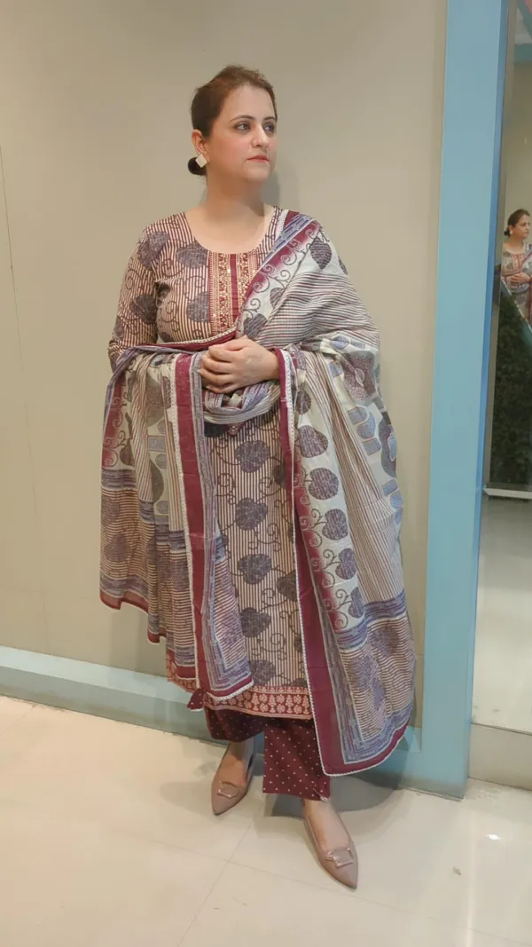 Wine_Colour_Cotton_Kurta_Pant_Set_with_Dupatta