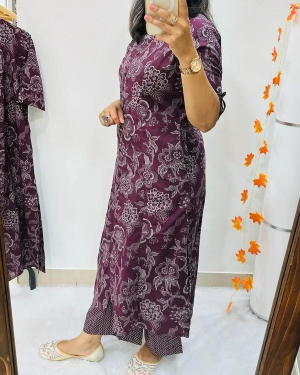 Wine_Cotton_Jaipur_Elegance_Co-ord_set_for_women