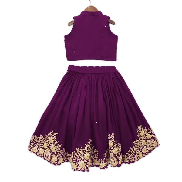Purple_Taffeta_Silk_Kids_Lehenga_Choli_For_girls