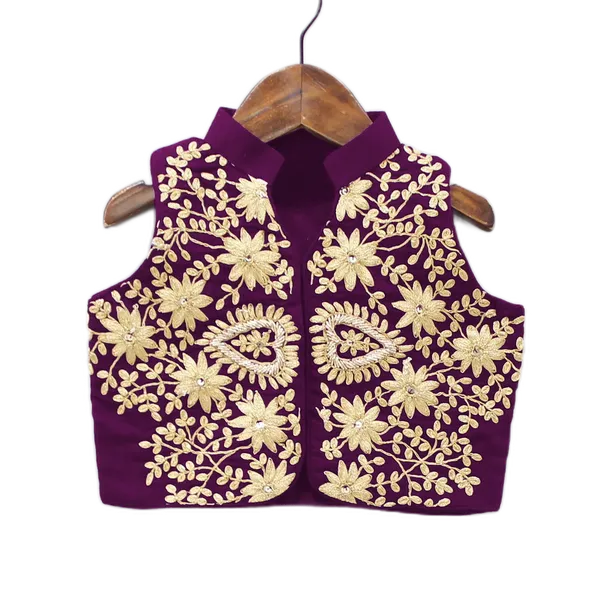 Purple_Taffeta_Silk_Kids_Lehenga_Choli_For_girls