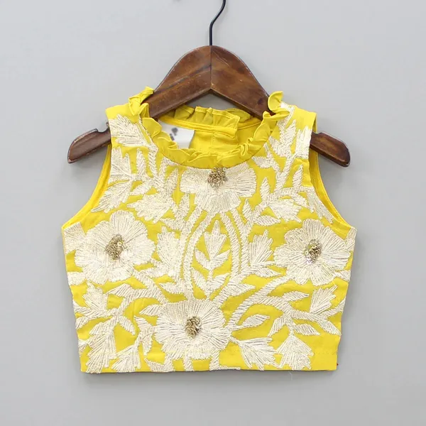 Yellow_Cotton_Embroidered_Ethnic_Wear_Lehenga_Choli_For_Girls