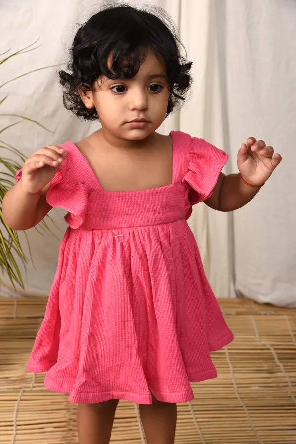 Pink_Dress_For_Girls_|_Ribbed_Western