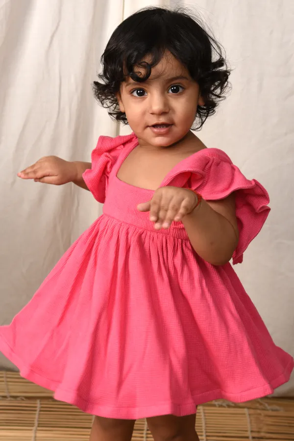 Pink_Dress_For_Girls_|_Ribbed_Western