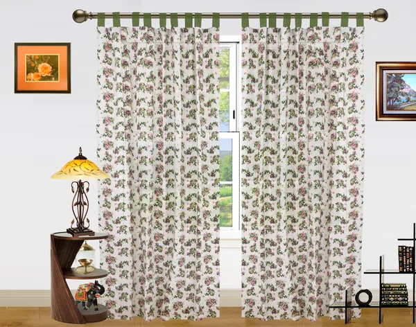 Pack_of_2_Cotton_Green_Rose_Printed_Tab_Top_Curtain_Set_for_Window_and_Door