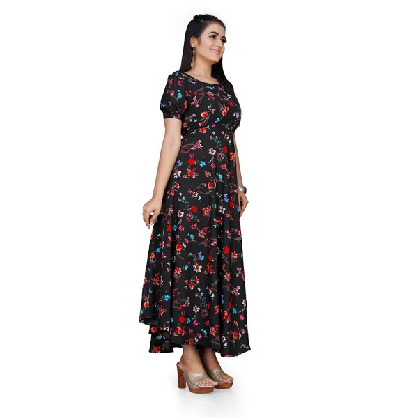 Black_&_Red_Floral_Print_Puffed_Sleeve_Maxi_Dress