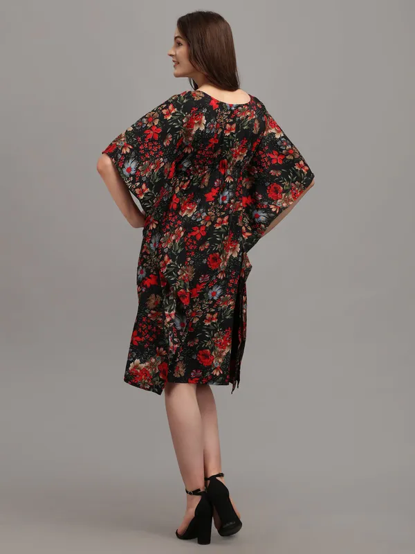 Black_&_Red_Tropical_Print_Kaftan_Dress