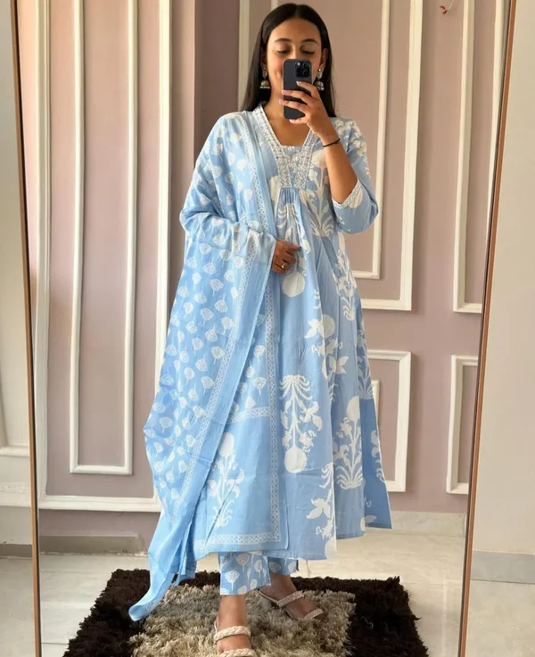 Light_Blue_Cotton_Kurta_Pant_Set_with_Embroidery_Work_and_MulMul_Dupatta_for_Women