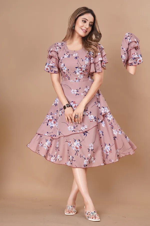 Women_Crepe_Floral_Print_Layered_Knee_Length_Dress