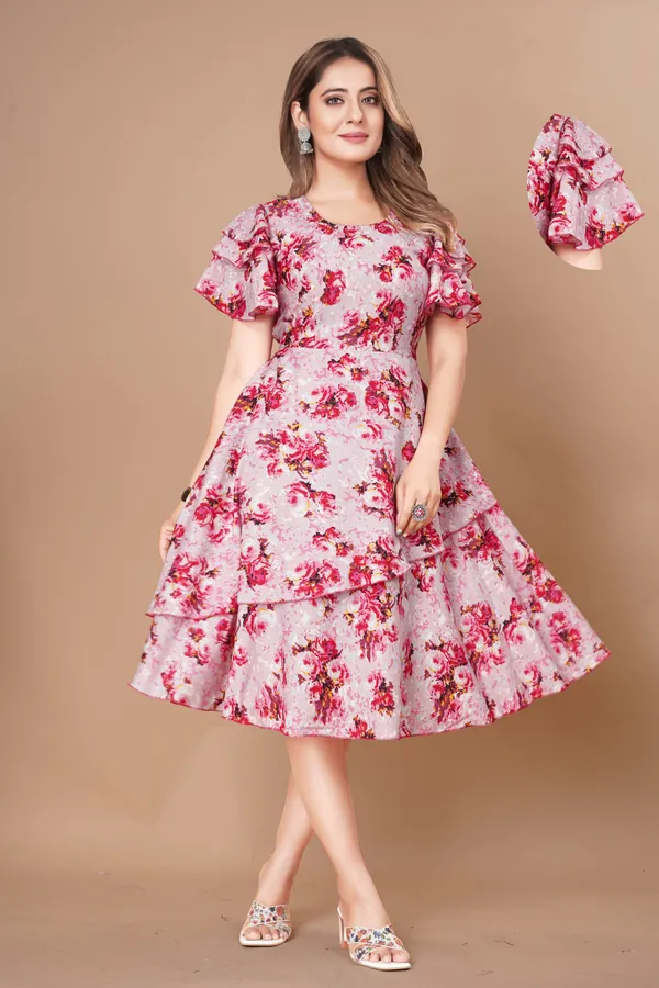 Women_Crepe_Floral_Print_Layered_Knee_Length_Dress