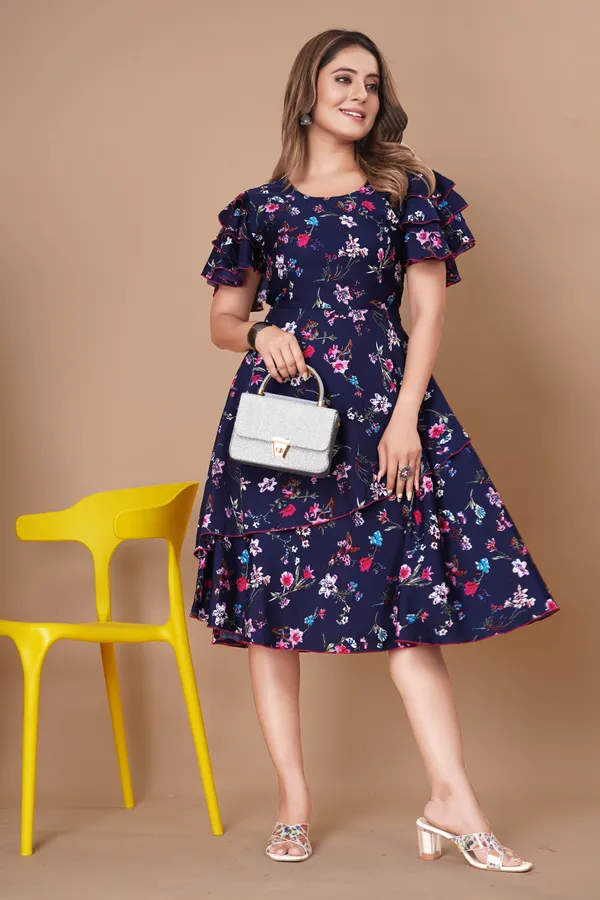 Women_Crepe_Floral_Print_Layered_Knee_Length_Dress