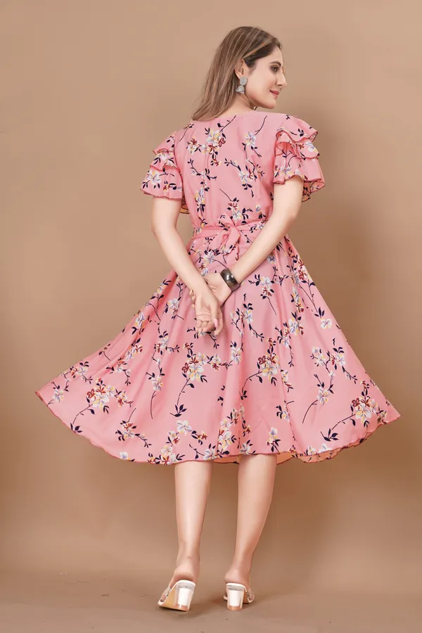 Women_Crepe_Floral_Print_Layered_Knee_Length_Dress