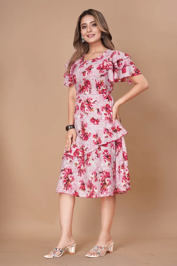 Women_Crepe_Floral_Print_Layered_Knee_Length_Dress