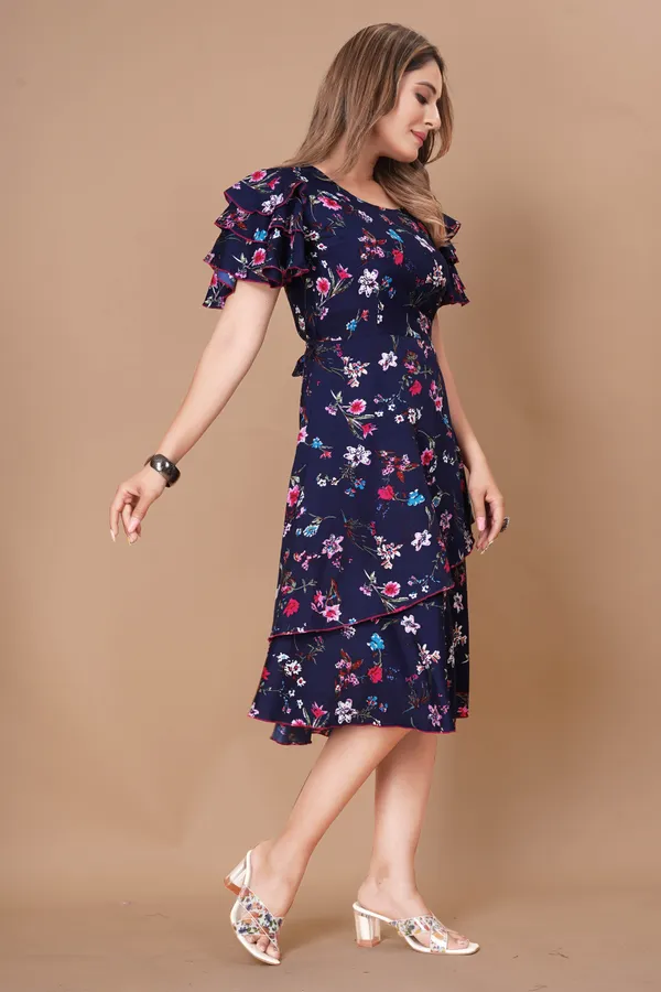 Women_Crepe_Floral_Print_Layered_Knee_Length_Dress