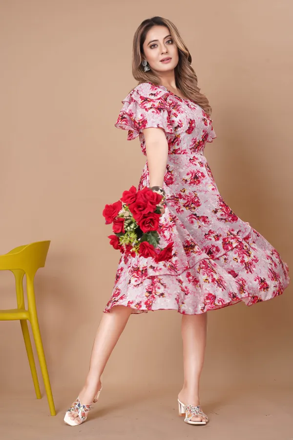 Women_Crepe_Floral_Print_Layered_Knee_Length_Dress