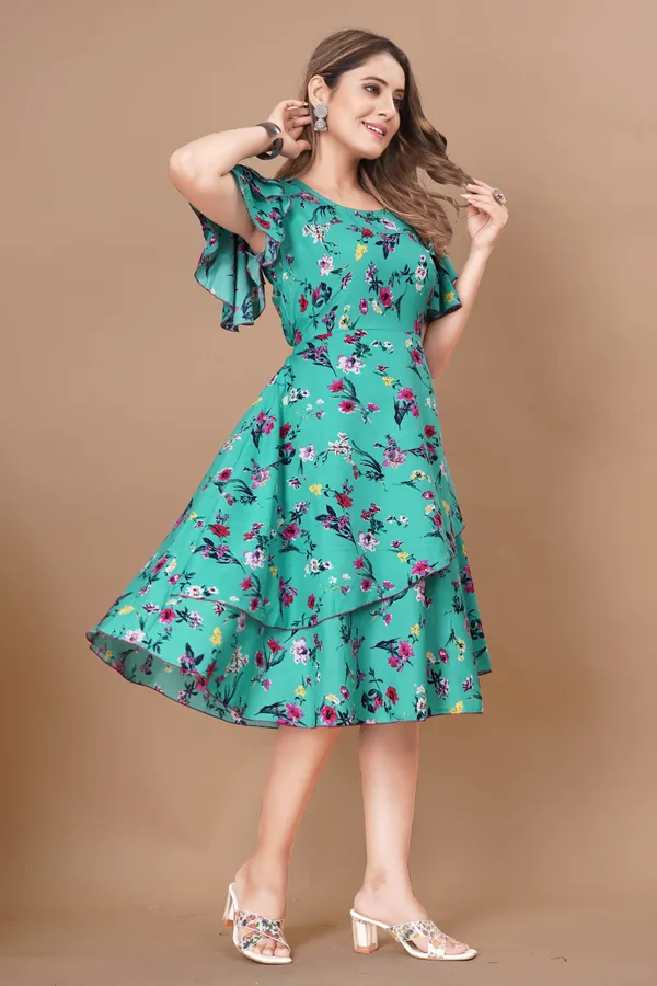 Women_Crepe_Floral_Print_Layered_Knee_Length_Dress