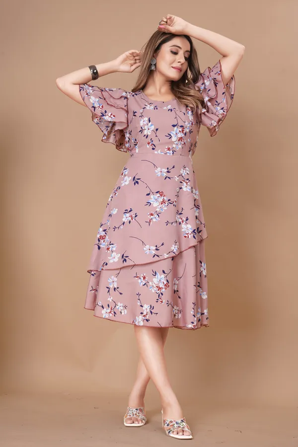 Women_Crepe_Floral_Print_Layered_Knee_Length_Dress