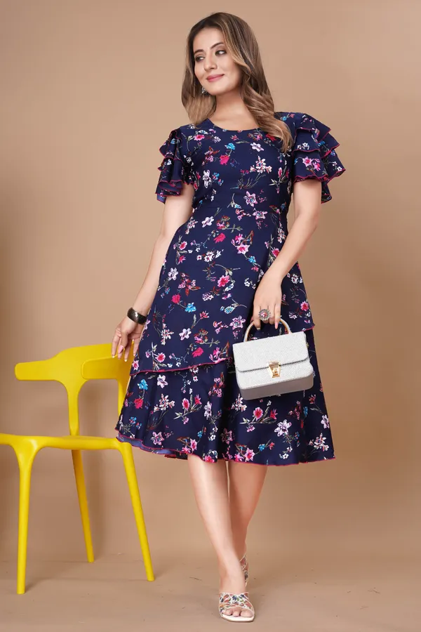 Women_Crepe_Floral_Print_Layered_Knee_Length_Dress