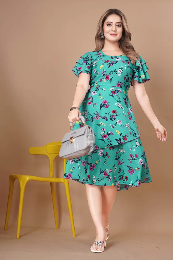 Women_Crepe_Floral_Print_Layered_Knee_Length_Dress