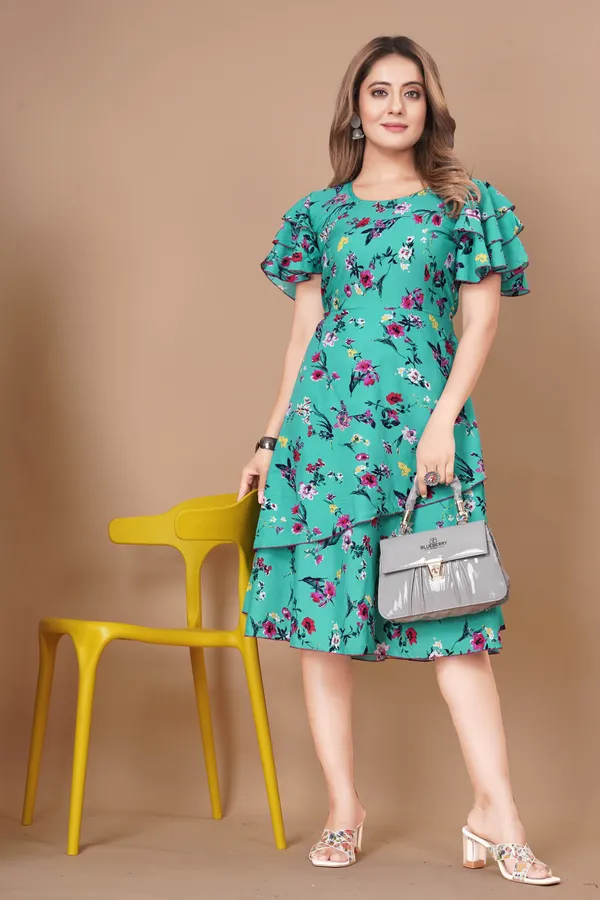 Women_Crepe_Floral_Print_Layered_Knee_Length_Dress