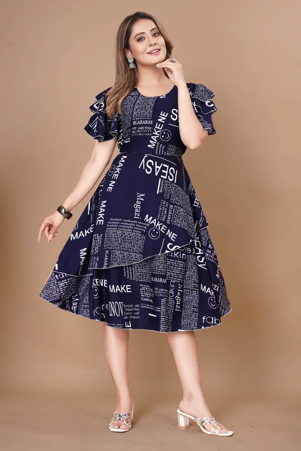 Women_Crepe_Text_Paper_Print_Layered_Knee_Length_Dress