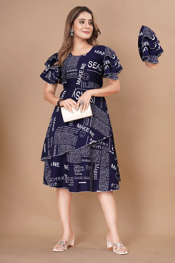 Women_Crepe_Text_Paper_Print_Layered_Knee_Length_Dress