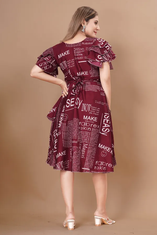 Women_Crepe_Text_Paper_Print_Layered_Knee_Length_Dress