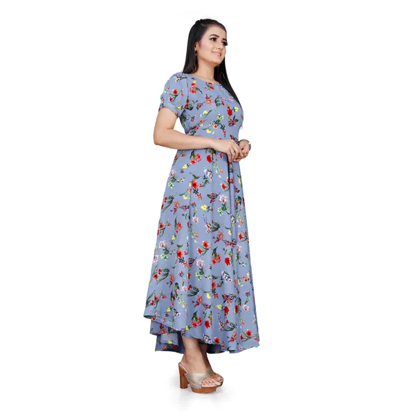 Grey_&_Red_Floral_Print_Puffed_Sleeve_Maxi_Dress