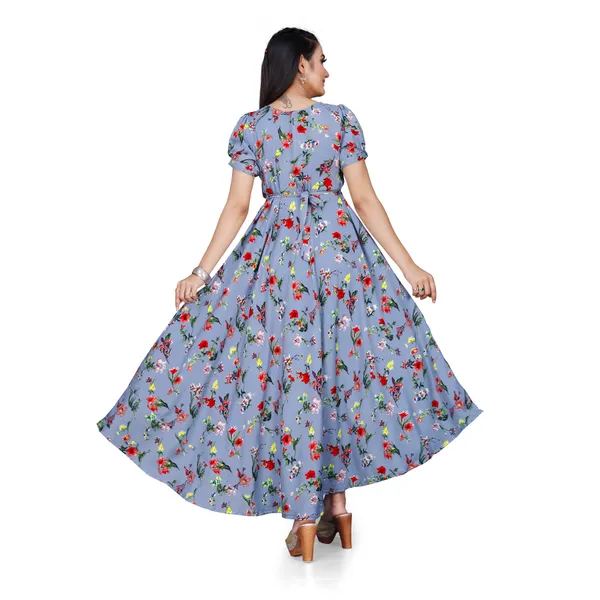 Grey_&_Red_Floral_Print_Puffed_Sleeve_Maxi_Dress