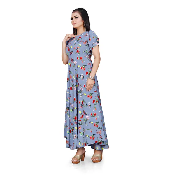 Grey_&_Red_Floral_Print_Puffed_Sleeve_Maxi_Dress