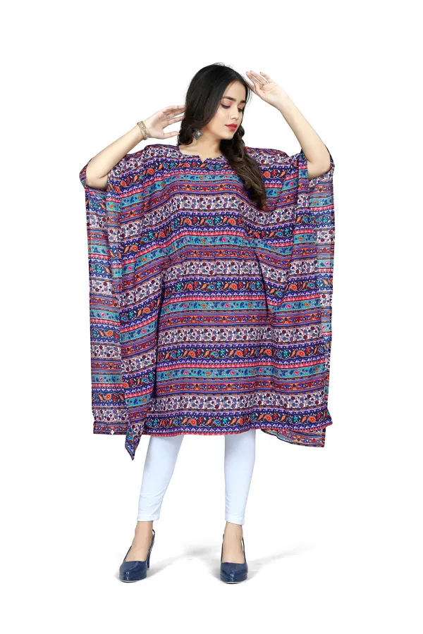 Multi_Coloured_Floral_Print_Kaftan_Dress