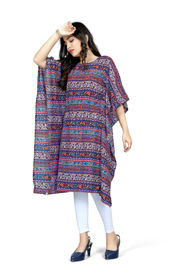 Multi_Coloured_Floral_Print_Kaftan_Dress