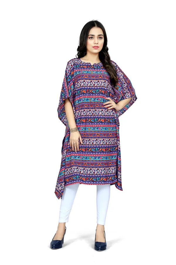 Multi_Coloured_Floral_Print_Kaftan_Dress
