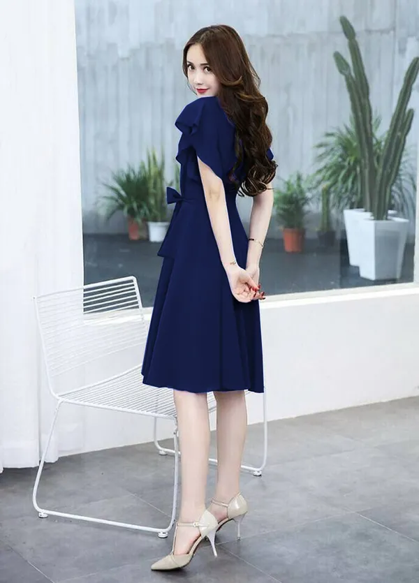 Navy_Blue_Solid_Knee_Length,_Fit_And_Flare_&_A-line