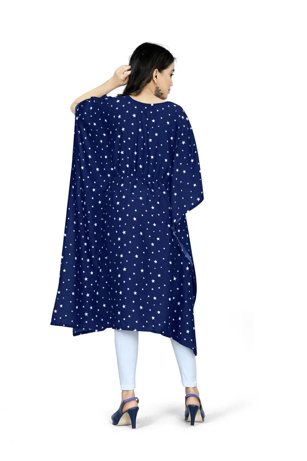 Navy_Blue_&_White_Floral_Print_Kaftan_Dress