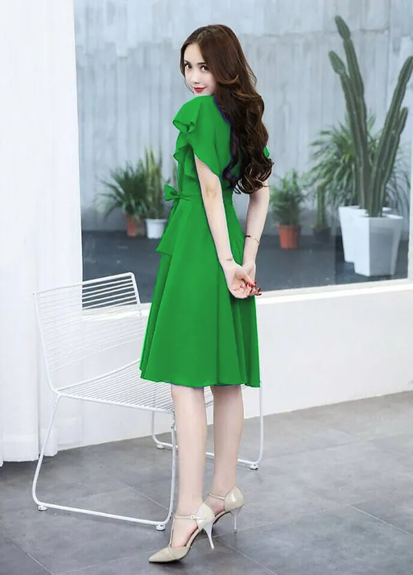 Parrot_Solid_Knee_Length,_Fit_And_Flare_&_A-line