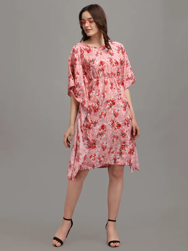 Pink_&_Red_Floral_Print_Kaftan_Dress_Long_Kaftans