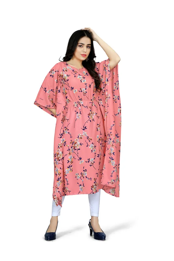 Pink_&_White_Floral_Print_Kaftan_Dress