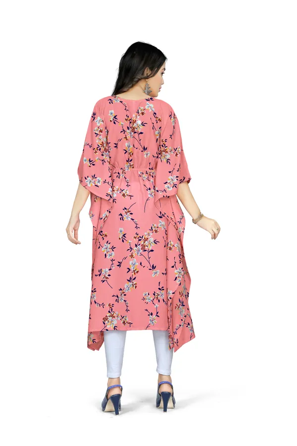 Pink_&_White_Floral_Print_Kaftan_Dress